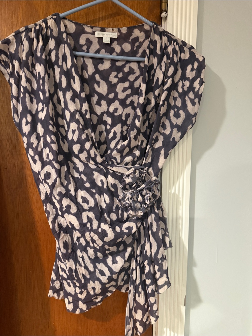 New York & Company Leopard Sheer Top